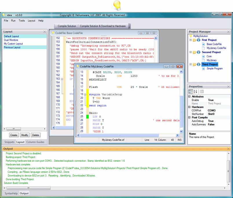 Features of the main user interface