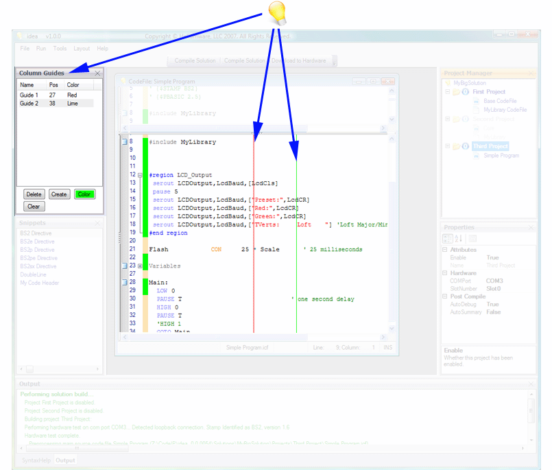 Features of the main user interface