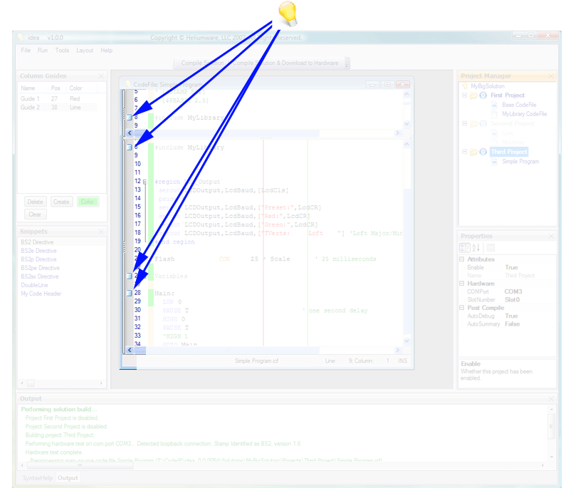 Features of the main user interface