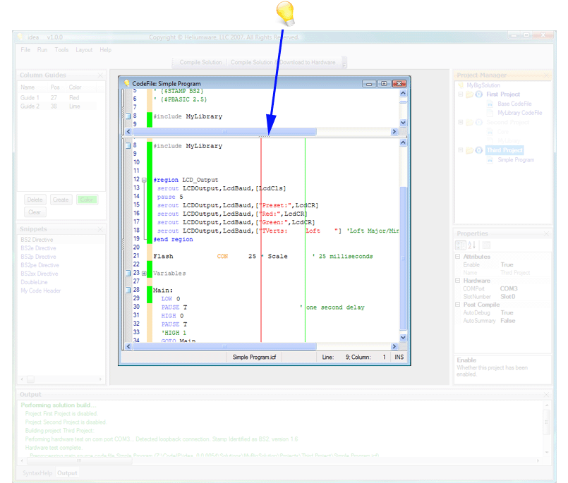 Features of the main user interface