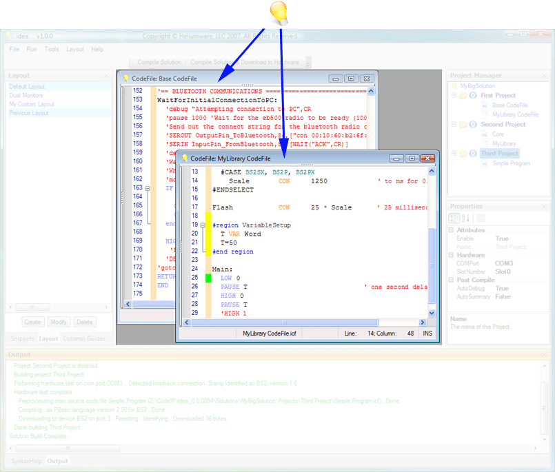 Features of the main user interface