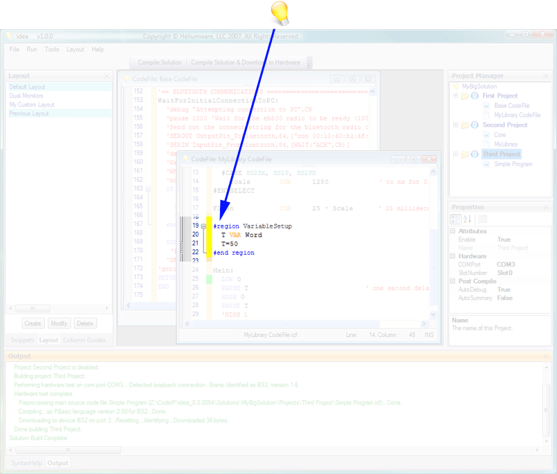 Features of the main user interface