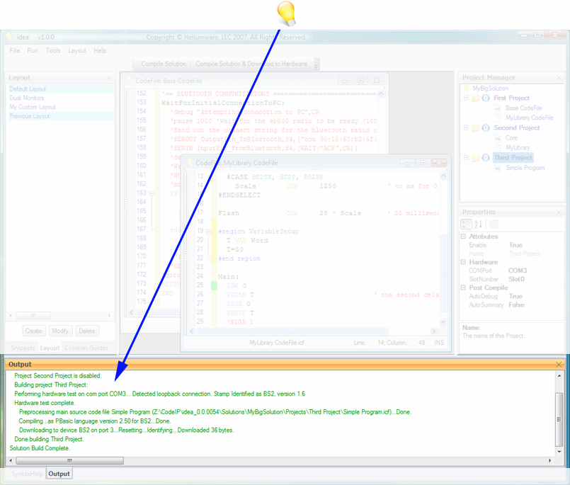 Features of the main user interface