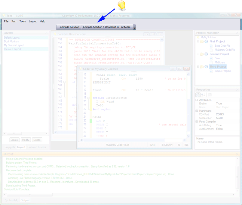 Features of the main user interface